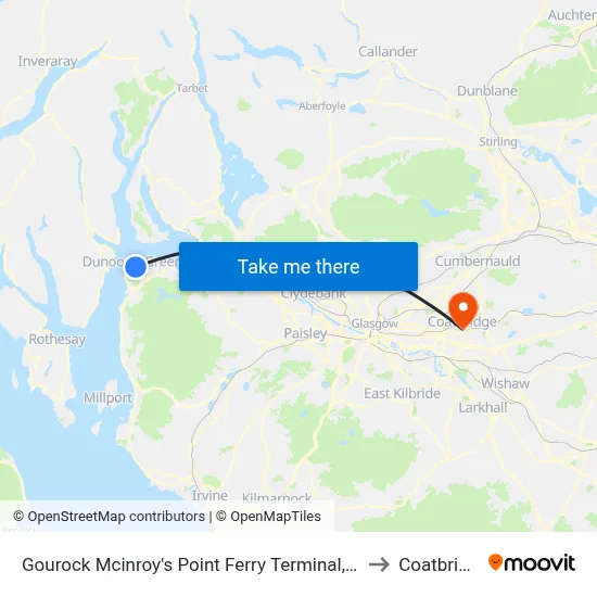 Gourock Mcinroy's Point Ferry Terminal, Levan to Coatbridge map