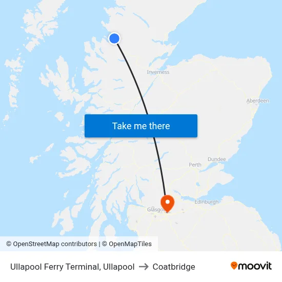 Ullapool Ferry Terminal, Ullapool to Coatbridge map
