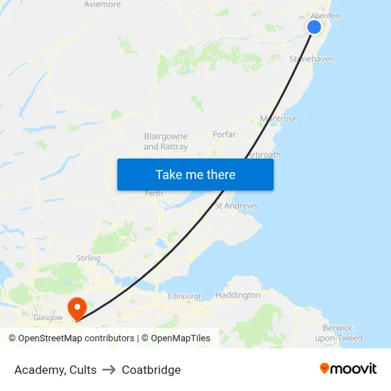 Academy, Cults to Coatbridge map