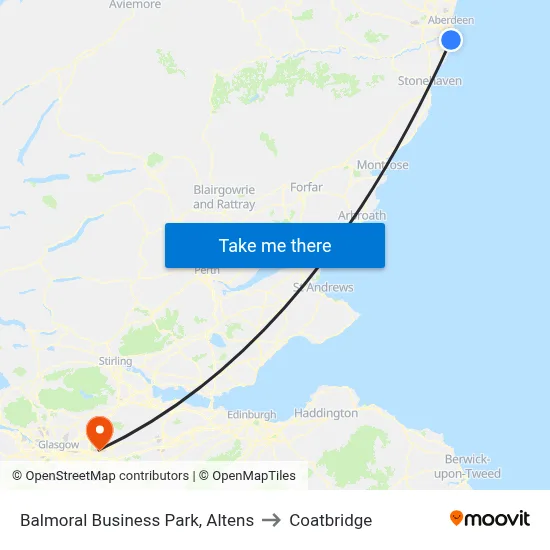 Balmoral Business Park, Altens to Coatbridge map