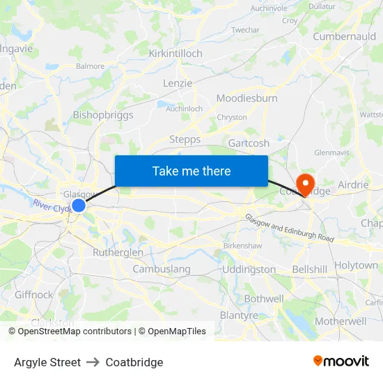 Argyle Street to Coatbridge map