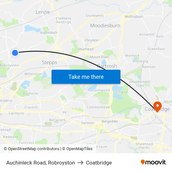 Auchinleck Road, Robroyston to Coatbridge map