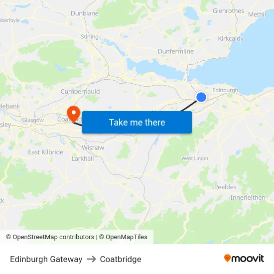 Edinburgh Gateway to Coatbridge map