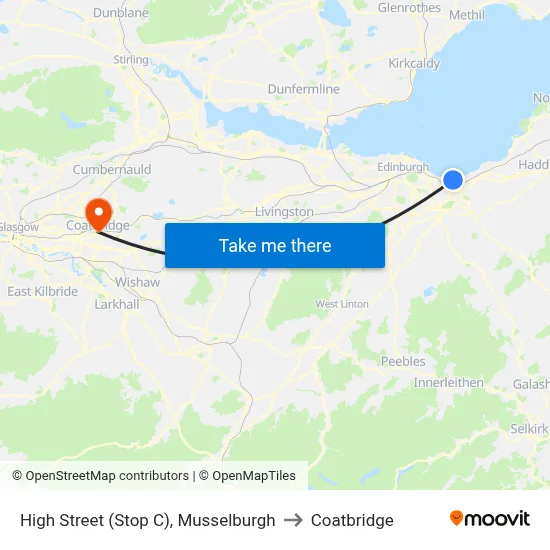 High Street (Stop C), Musselburgh to Coatbridge map