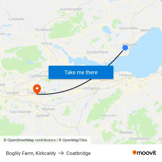 Boglily Farm, Kirkcaldy to Coatbridge map