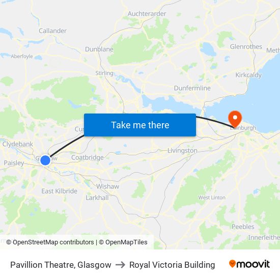 Pavillion Theatre, Glasgow to Royal Victoria Building map