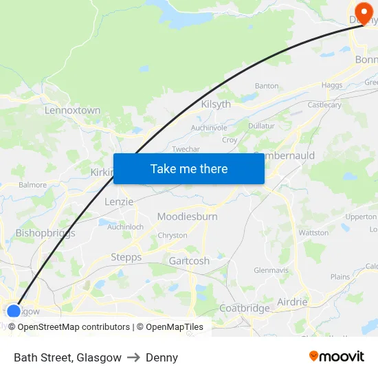 Bath Street, Glasgow to Denny map