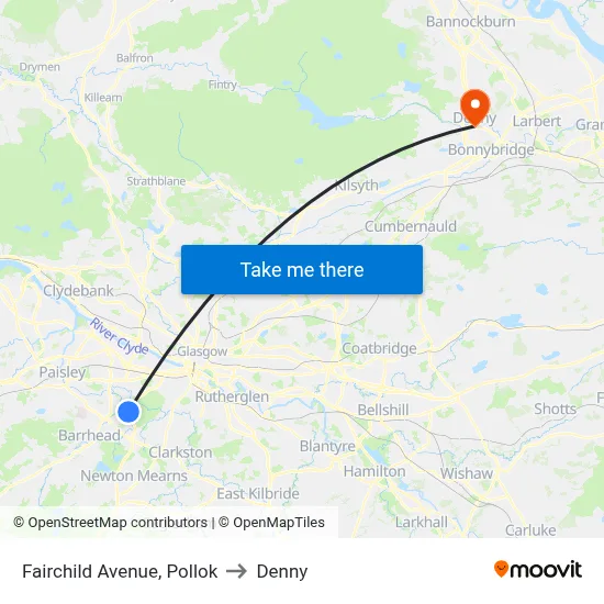 Fairchild Avenue, Pollok to Denny map