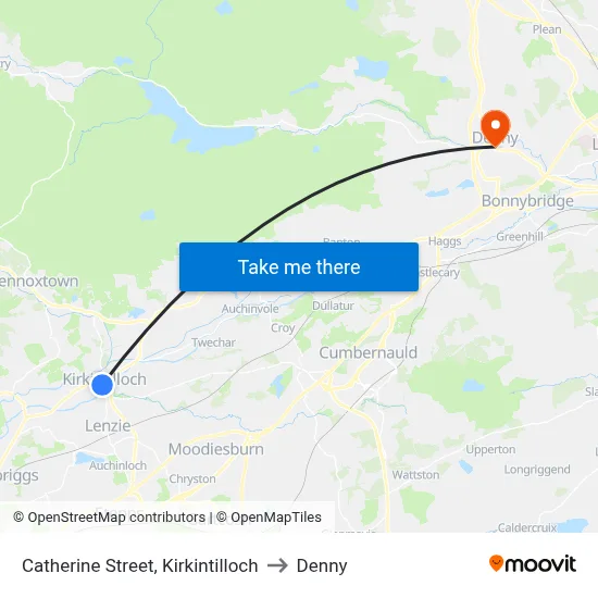 Catherine Street, Kirkintilloch to Denny map