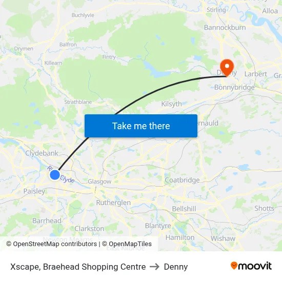 Xscape, Braehead Shopping Centre to Denny map
