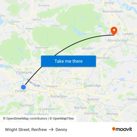 Wright Street, Renfrew to Denny map