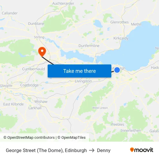 George Street (The Dome), Edinburgh to Denny map