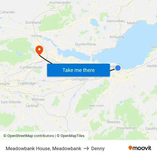 Meadowbank House, Meadowbank to Denny map
