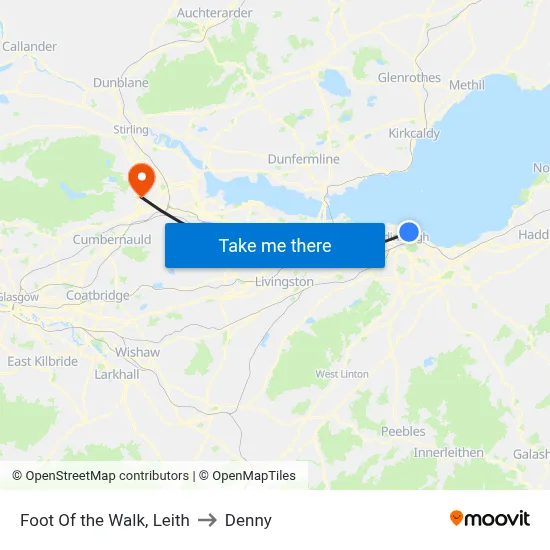 Foot Of the Walk, Leith to Denny map