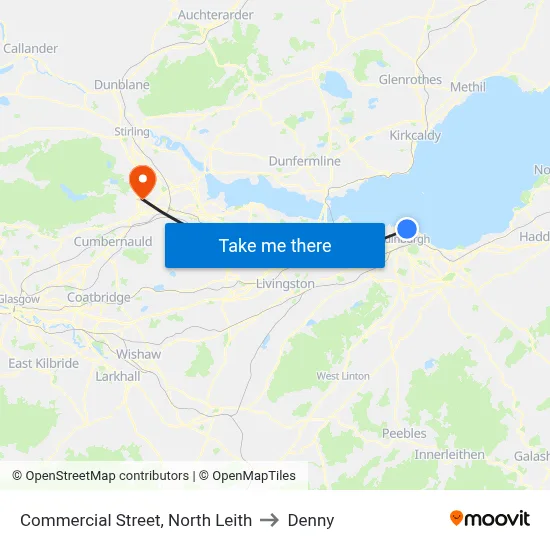Commercial Street, North Leith to Denny map
