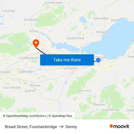 Bread Street, Fountainbridge to Denny map
