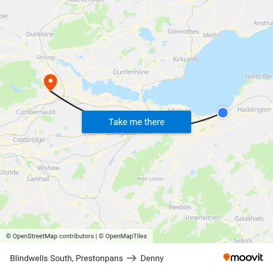 Blindwells South, Prestonpans to Denny map