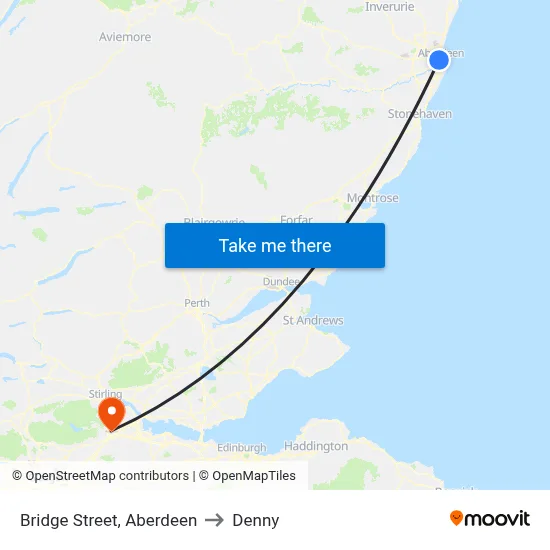 Bridge Street, Aberdeen to Denny map