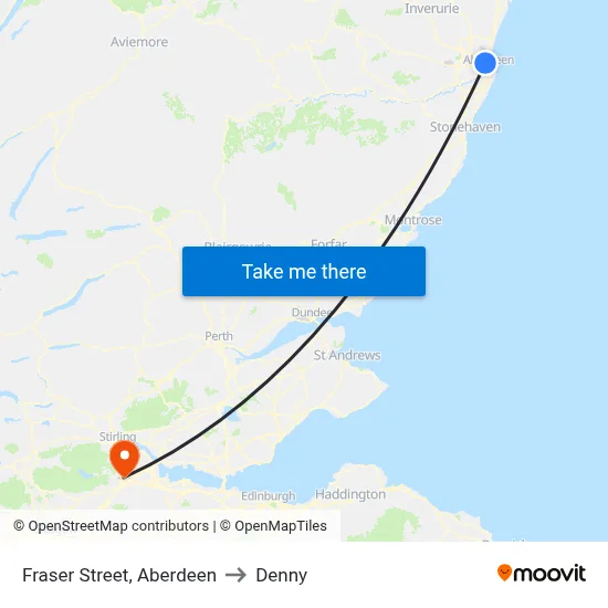 Fraser Street, Aberdeen to Denny map