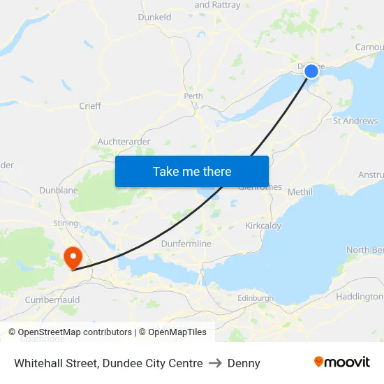 Whitehall Street, Dundee City Centre to Denny map