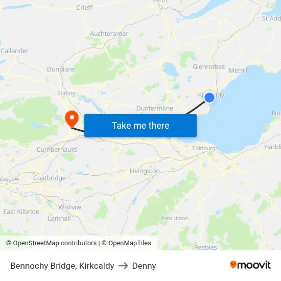 Bennochy Bridge, Kirkcaldy to Denny map