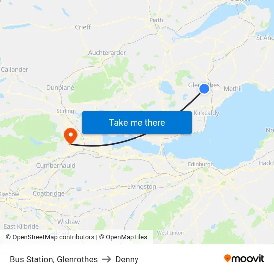 Bus Station, Glenrothes to Denny map
