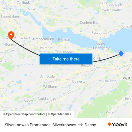 Silverknowes Promenade, Silverknowes to Denny map