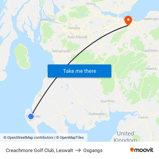 Creachmore Golf Club, Leswalt to Oxgangs map