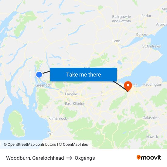 Woodburn, Garelochhead to Oxgangs map