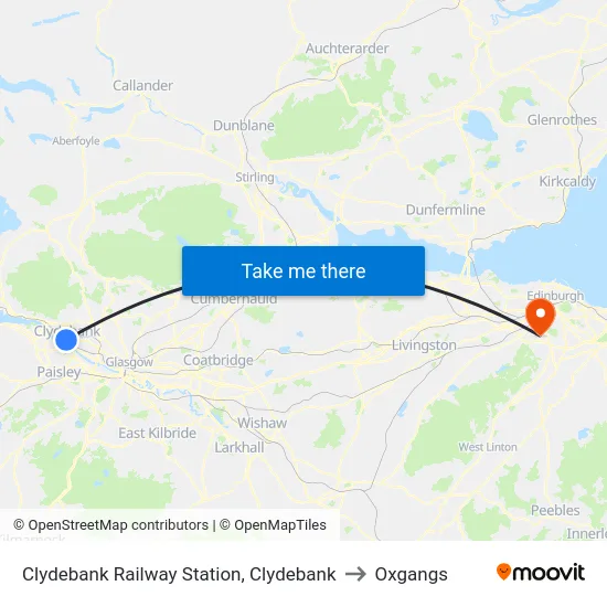 Clydebank Railway Station, Clydebank to Oxgangs map