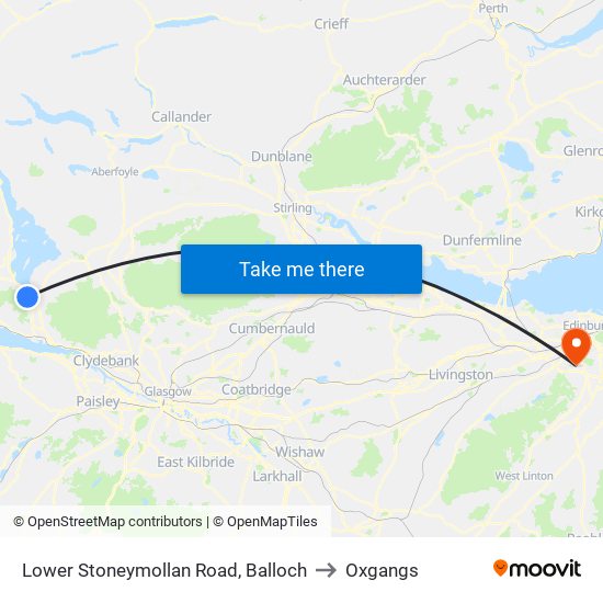 Lower Stoneymollan Road, Balloch to Oxgangs map