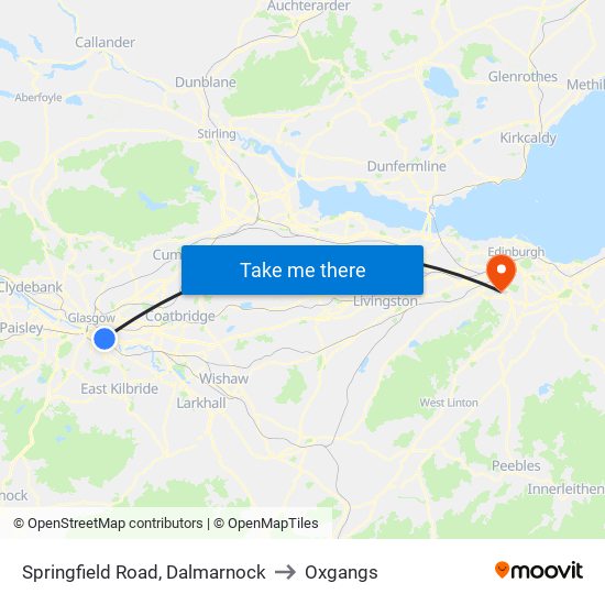 Springfield Road, Dalmarnock to Oxgangs map