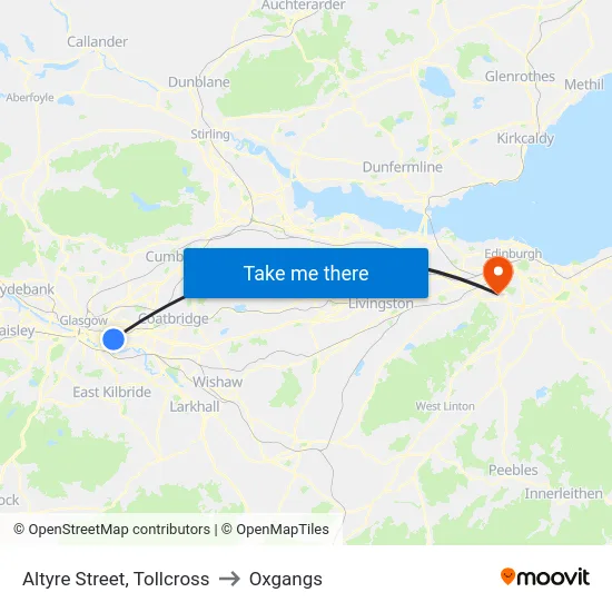 Altyre Street, Tollcross to Oxgangs map