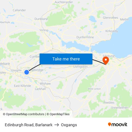 Edinburgh Road, Barlanark to Oxgangs map