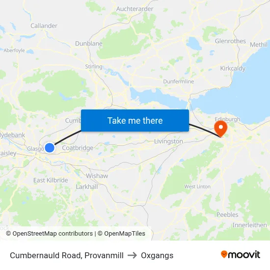 Cumbernauld Road, Provanmill to Oxgangs map