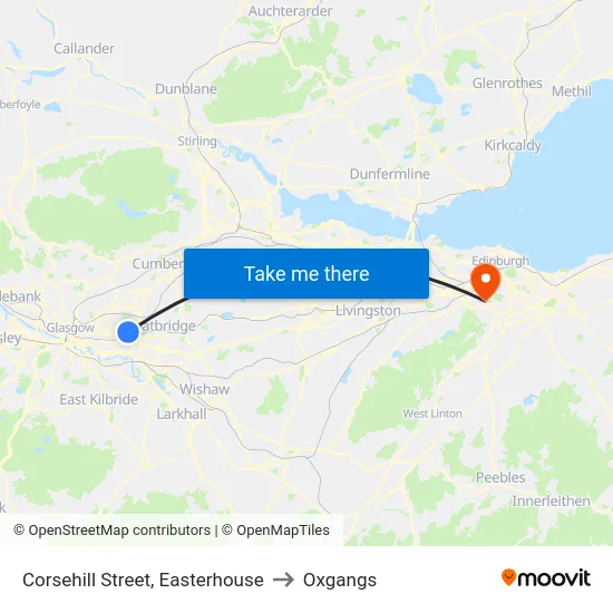 Corsehill Street, Easterhouse to Oxgangs map