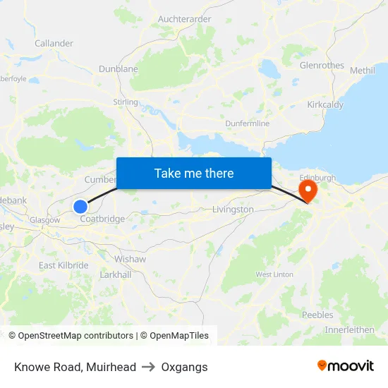 Knowe Road, Muirhead to Oxgangs map