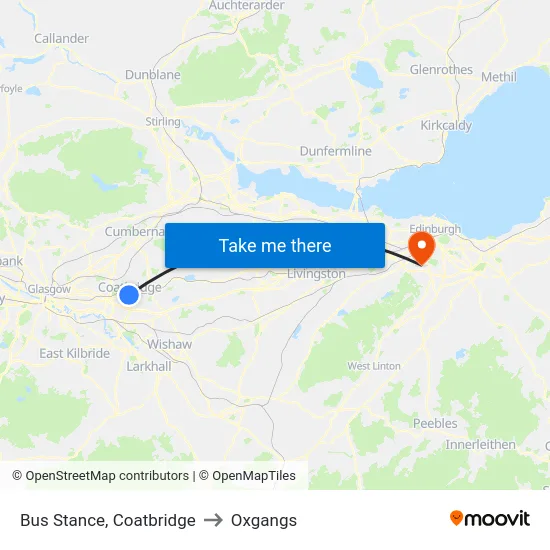 Bus Stance, Coatbridge to Oxgangs map