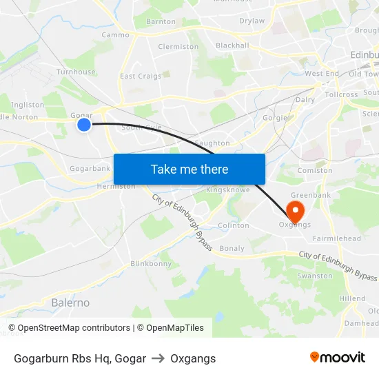 Gogarburn Rbs Hq, Gogar to Oxgangs map