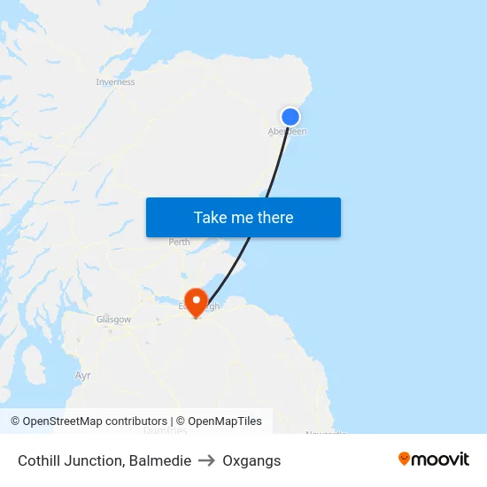 Cothill Junction, Balmedie to Oxgangs map