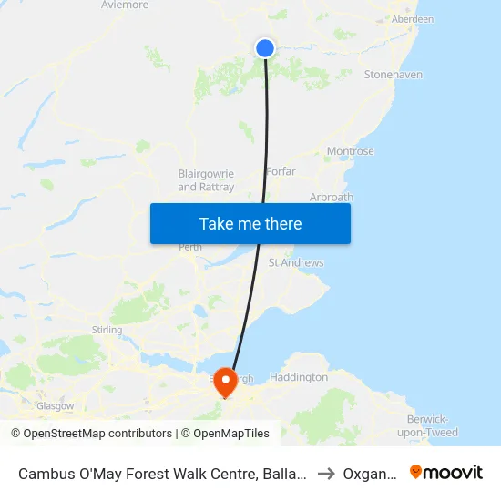 Cambus O'May Forest Walk Centre, Ballater to Oxgangs map
