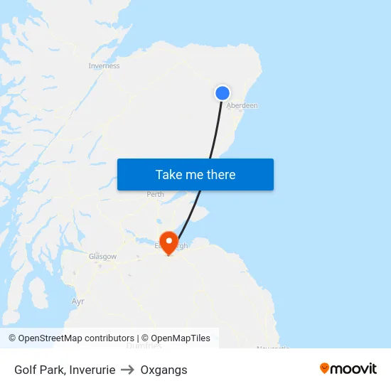 Golf Park, Inverurie to Oxgangs map