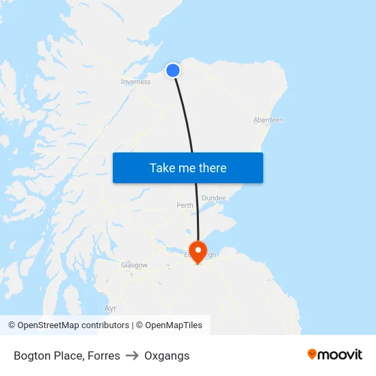 Bogton Place, Forres to Oxgangs map