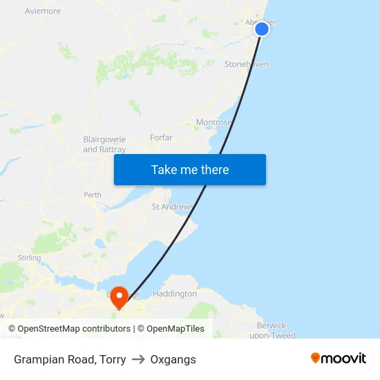 Grampian Road, Torry to Oxgangs map