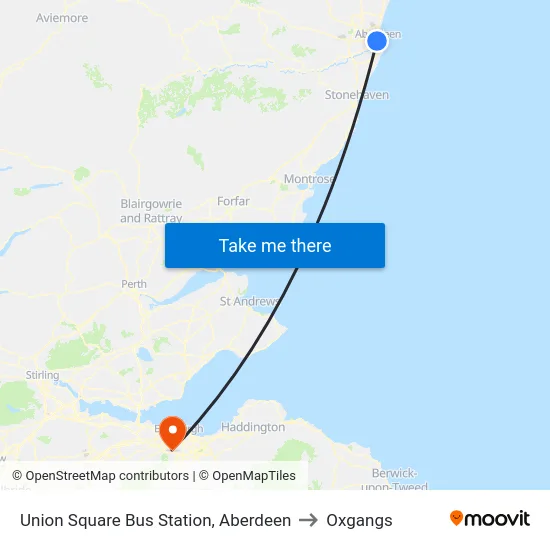 Union Square Bus Station, Aberdeen to Oxgangs map