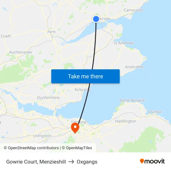 Gowrie Court, Menzieshill to Oxgangs map