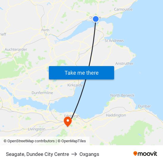 Seagate, Dundee City Centre to Oxgangs map