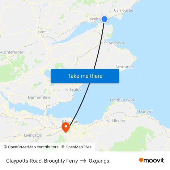 Claypotts Road, Broughty Ferry to Oxgangs map