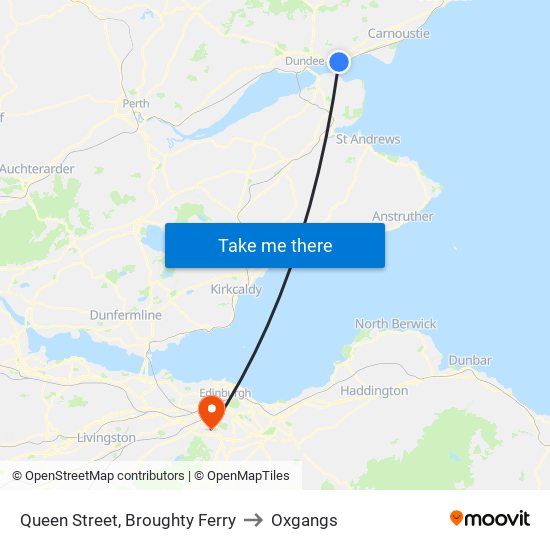 Queen Street, Broughty Ferry to Oxgangs map