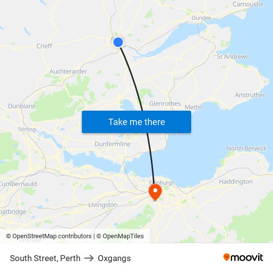 South Street, Perth to Oxgangs map
